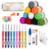 KOHMUI Crochet Hook and Crochet Yarn Set, Colourful Ergonomic Soft