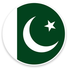 2 x 10cm Pakistan Flag Vinyl Sticker Decal Laptop Car Bike Luggage Travel #9087 (10cm Wide x 10cm High)