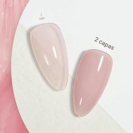 GAOY- Esmalte de uñas en gel Jelly Nude, esmalte en gel translúcido rosa transparente de 16 ml, secado con luz ultravioleta
