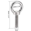 sourcingmap Lifting Eye Bolt M12 x 50mm Male Thread 304