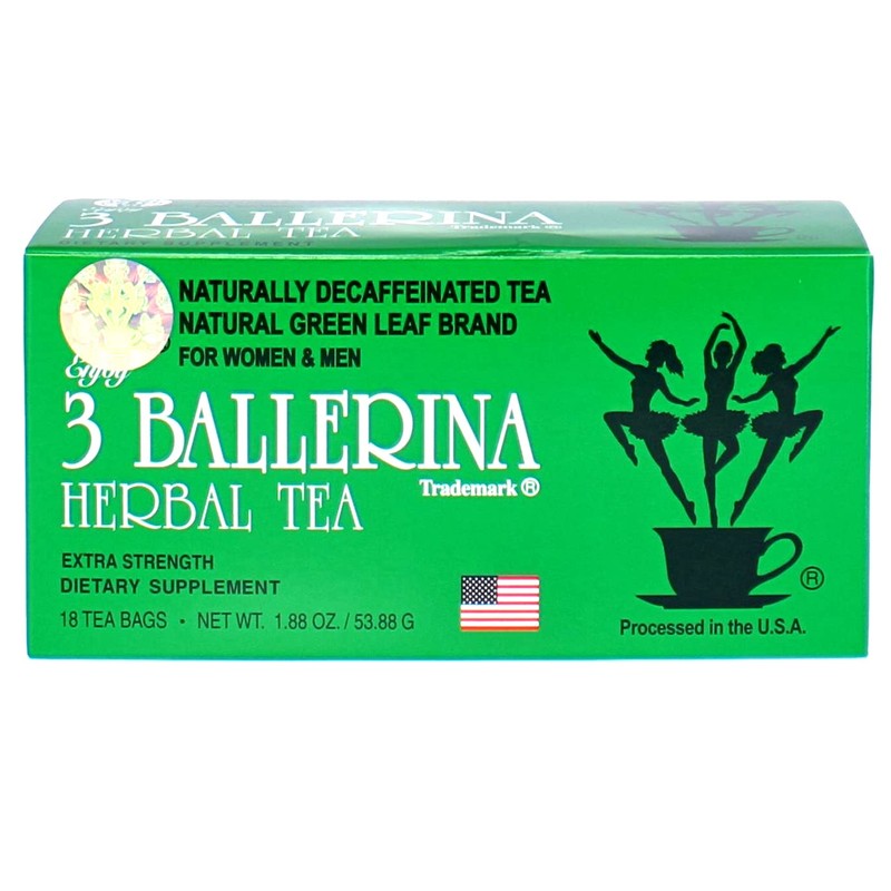 3 Ballerina Tea Extra Strength 18 Tea Bags, drink, 36