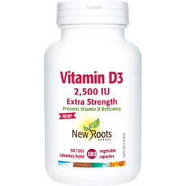 New Roots Herbal - Vitamin D3-2,500 IU - 180 Capsules