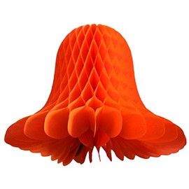Devra Party 3-Pack 9 Inch Honeycomb Tissue Paper Bell (Orange)