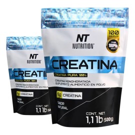 Pack 2 Creatinas Monohidratadas Premium 500 G Nt Nutrition Sabor Natural                                                                              