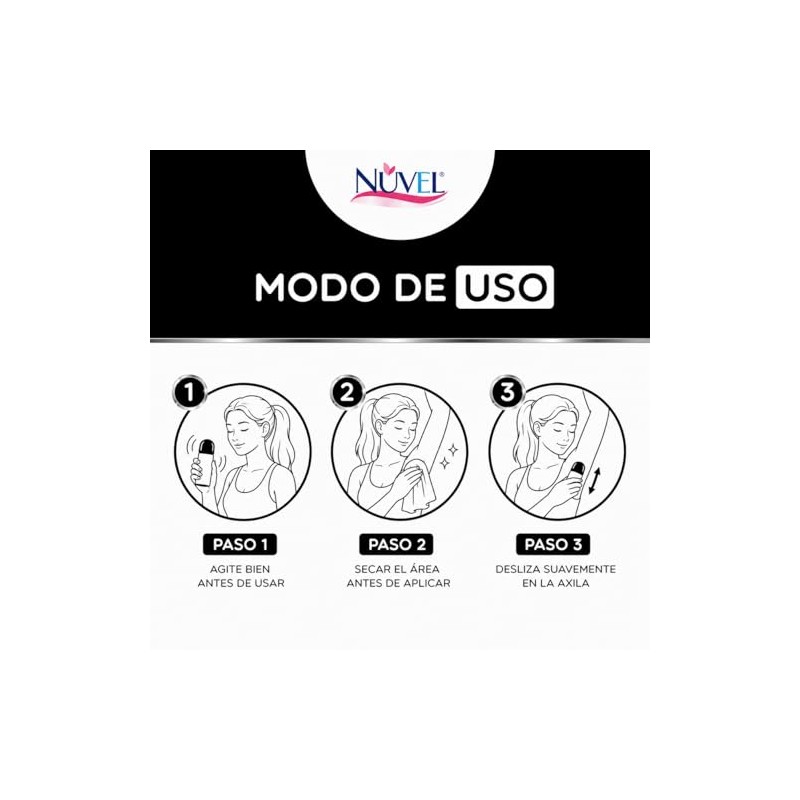 Nuvel Desodorante Antitraspirante Para Mujer Anti manchas en Roll On,