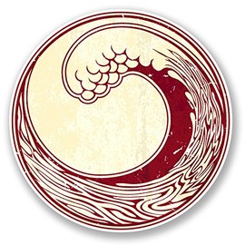 2 x 10cm Japanese Wave Vinyl Sticker Decal Laptop Car Tsunami Japan Surf #5858 (10cm x 10cm)