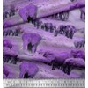 Soimoi Poly Georgette Fabric tree & elephant Animal Print Fabric