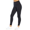 Balance Collection Womens Basic High Rise Tummy Control Legging, Black,