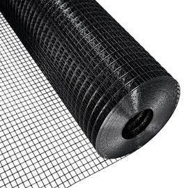 Black Hardware Cloth 1/4 Inch 36 in x 50 ft 23 Gauge PVC Coating Wire Mesh Rolls Vinyl Coated Welded Chicken Wire Fencing for Home and Garden Fence and Home Improvement Project