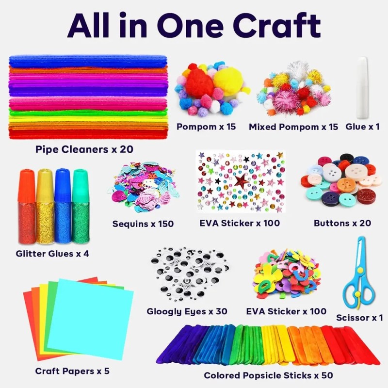 Kit De Manualidades Para Niños Con Contenedor De G L