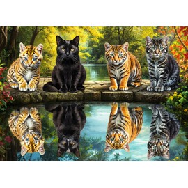 Puzzle 1000 Pieces for Adults, Classic Educational Game Cat and Tiger Beautiful Decoration Puzzle Gifts