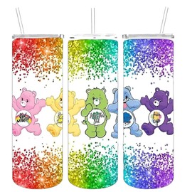 Stainless Steel Tumbler Double Wall with Lid Straw 20oz Water Tumbler Cup Fun naughty sayings Swear Bear Gang