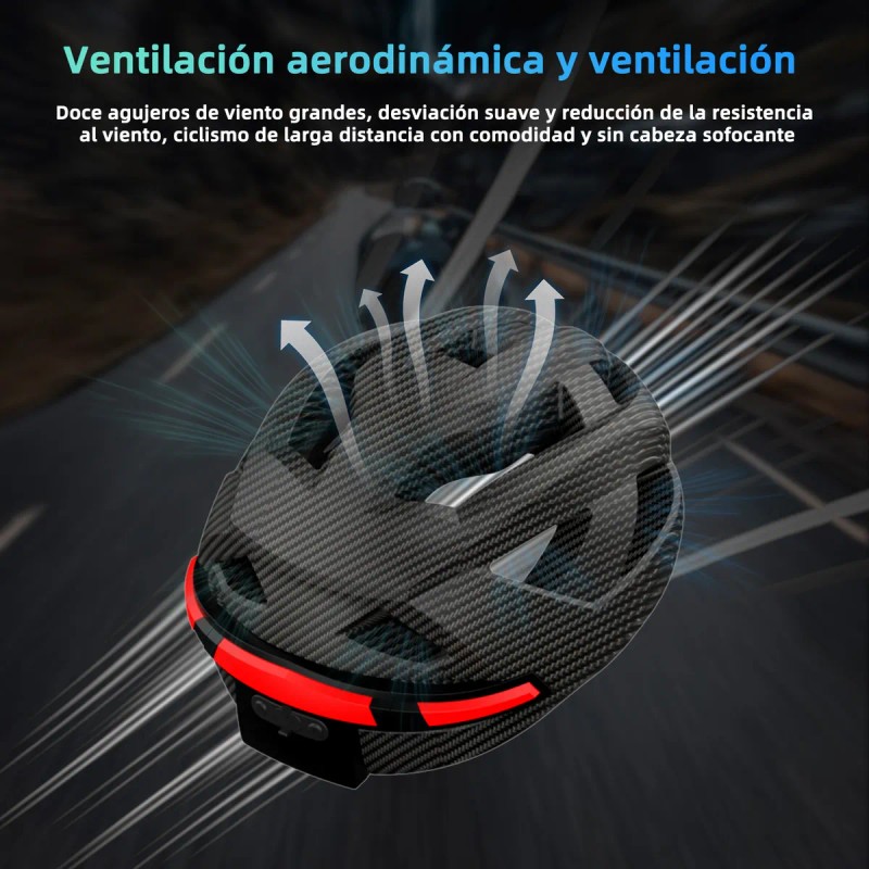 Casco Inteligente Con Auriculares Bluetooth Luz Advertencia