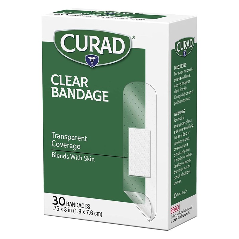 Medline Cur44010 Curad Clear Bandages, 3/4"x3"