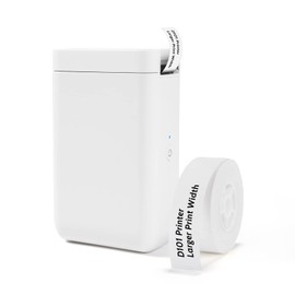 NIIMBOT D101 Label Makers with 1 Roll 0.47''x1.57'' Tape, Portable Smart Sticker Printer for Home Office School Use, Mobile Phone Editable, Adjustable Print Width 0.5 to 1 Inch, White