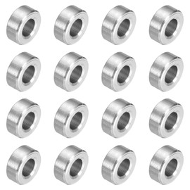 uxcell 16Pcs 304 Stainless Steel Spacer 3/8" OD x 3/16" ID x 1/6" Length(10x5x4mm) Screw Standoff Bushing Plain Finish Unthreaded Round Metal Spacer for M5 Screws Bolts and Rods
