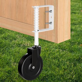 BOODVON 5" Heavy Duty Gate Caster, Spring Loaded Gate Wheels, Gate Caster Wheel with 360° Rotation for Wooden Gate Fence, Metal Tube Gate, 220 Lbs Capacity, White, 1 Pack