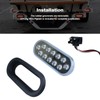 6 Inch Oval Dual Revolution LED Tail Lights Red Stop