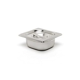 Genware GN19-100 Stainless Steel Gastronorm Pan, 1/9 GN, 176 mm Length, 109 mm Width, 100 mm Deep
