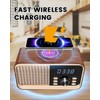 MONODEAL Retro Alarm Clock Radio with Fast Wireless Charging,Support Bluetooth