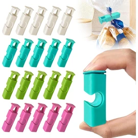 20PCS Clips para Bolsas de Alimentos, Pinzas para Bolsas de Alimentos con Resorte Incorporado, Reutilizables, 4 Colores, Cierre por Presión, Ideal para Pan, Bocadillo, Nuece y Legumbre
