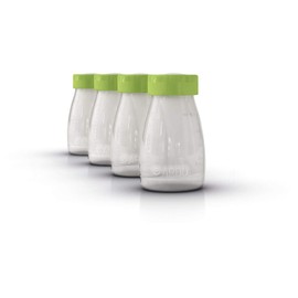 Ardo Breast Milk Storage and Feeding Bottles (4), Swiss Made, 150ml (5 fl.oz.), BPA Free, with Ring and Cap, Standard Width, 4 Bottles