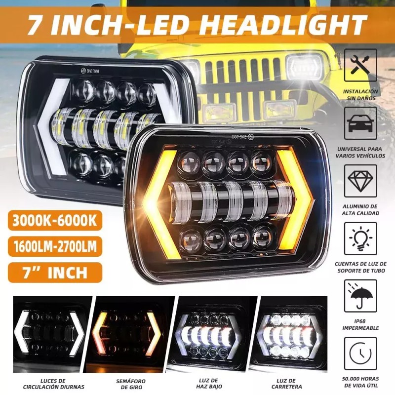 Unbranded For Toyota Pickup 1982-1995 Truck 4Runner 5x7" 7x6" LED