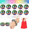 10Pcs Rainbow Hematite Magnetic Stone Kit, DIY Round Polished Magnets