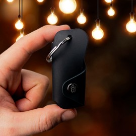 EL BICHO® Vigo I Leather Key Organiser with Zlip® and Slide Shopping Trolley Remover Made of Stainless Steel, Key Organiser for Keychain, Key Bag Organiser Case for 1-6 Keys, black