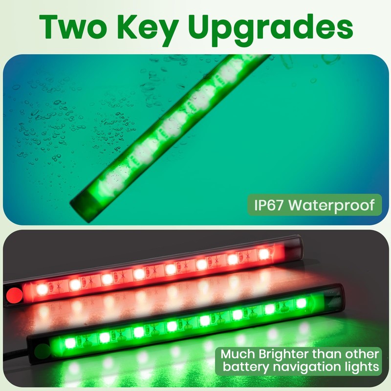 Battery Powered Led Navigation Lights For Boats Led, IP67 Waterproof