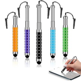 HOLIV 5-Piece Retractable Capacitive Stylus for Touch Screens, Smart Devices, Smartphones, Tablets, TVs, and More