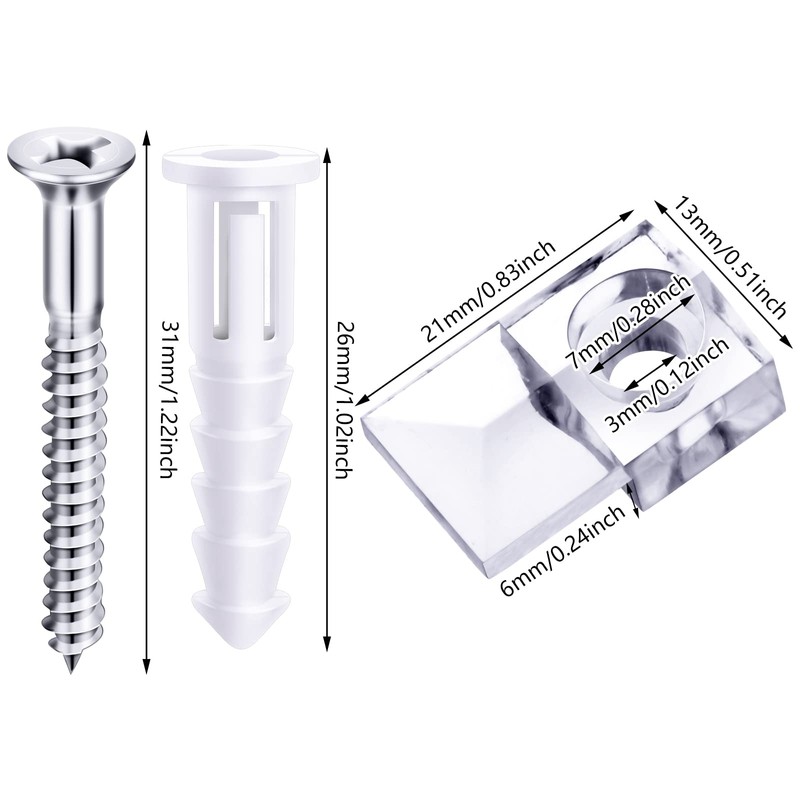 Blulu 20 Pack Mirror Holder Clips for 6 mm in