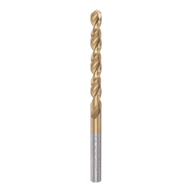 sourcing map Twist Drill Bit 5.2mm Titanium Coated (HSS-E) M42 High Speed Steel 8% Cobalt Straight Shank for Stainless Steel Aluminum Alloy Metal