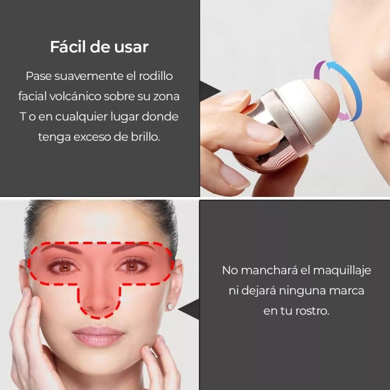 Hauren Rodillo Facial Piedra Volcánica Absorbente De Grasa