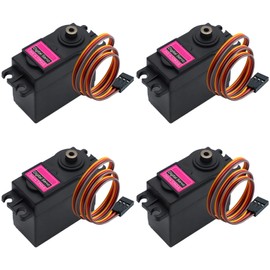 APKLVSR Set of 4 Servo Digital Metal, 13 kg Servo Motor, High Speed Torque for RC Aeroplane Helicopter, RC Servo 180° for Robot Arms, RC Car Boat