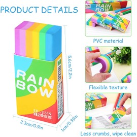 AOHIAOO Federmäppchen Federtaschen Teenager, Stifte Etui und 1 Regenbogen Radiergummi, Große Kapazität Schlamppermäppchen 3 Fach, Mäppchen Pencil Case für Studenten Schule Büro, Rosa