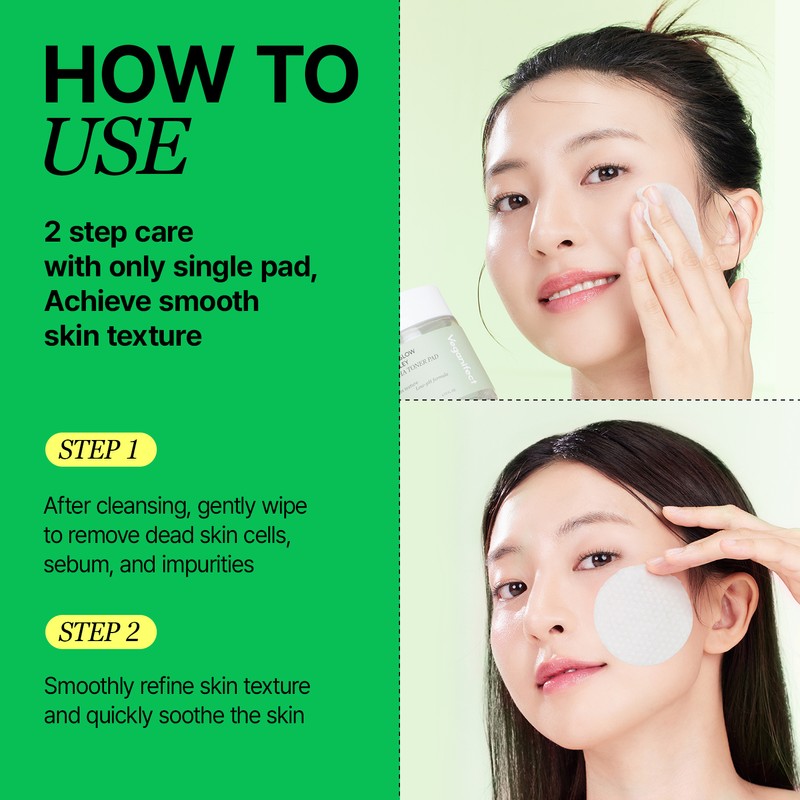 Veganifect [Veganifect]Clean and Glow Green Barley First LHA Toner Pad