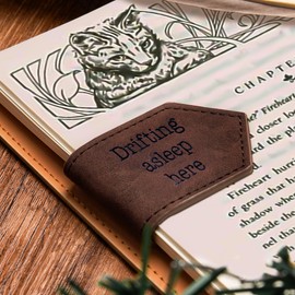 Magnetic Bookmark, Leather Cute Book Marker Clip for Teachers Students Book Lovers, Valentines Day Gifts for Her Mom Women Men Mothers Day Gift Ideas Home Decor Unique Page Mark Engraved with Words