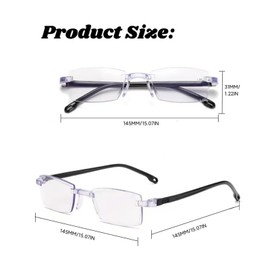 2 Pcs Reading Glasses Clear Blue Light Blocking Computer Presbyopic Anti-Blue Far and Near Automatic Zoom Presbyopia Readers Blocker Intelligent Adjustment Less Eye Strain Multifocus Reader Glass