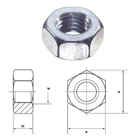 Hexagonal Nut Class 8 DIN 934 3-24 mm, 0/0624/001/ 4,0/ / /01
