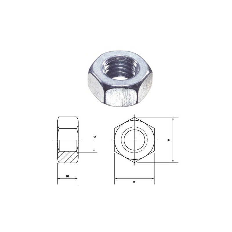 Hexagonal Nut Class 8 DIN 934 3-24 mm, 0/0624/001/ 4,0/