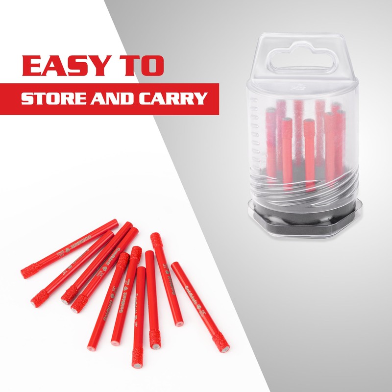 Goldblatt 10PCS 1/4" Diamond Drill Bits, 6mm Diamond Hole Saw