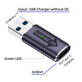cablecc 2 unids/lote 5Gbps QC a PD USB 2.0 A macho a USB-C tipo C hembra adaptador de corriente de datos para computadora portátil, tablet, teléfono