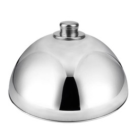 Stainless Steel Melting Dome for Griddle-10 Inch Basting Cover & Steam Lid with Heat-Resistant Handle for Home Restaurant Kitchen （Silver）
