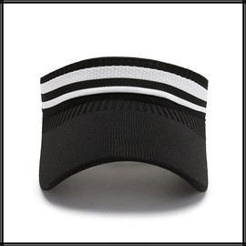 White Fang CA564 Women's Visor, Sun Visor, Hat, Lightweight, Running, Brim Length Cap, Black
