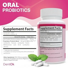Dental Probiotic Chewable Mint Tablets for Fresh Breath
