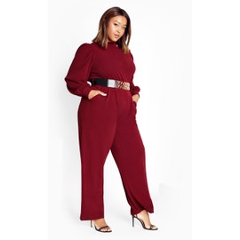 City Chic Women's CITYCHIC Plus Size Jumpsuit Charlie, Ruby, 18