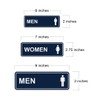 Letrero de baño estándar para hombres y mujeres, azul, pequeño,