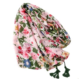 FAIRYGATE Flower Scarf Women's Scarves & Wraps Floral Print Tassel Ladies Scarfs Gifts Shawls and Wraps Green 33233