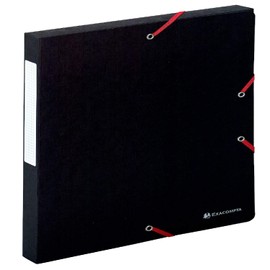 Exacompta - Ref 50701E - Scotten Filing Box - 250 x 330mm in Size, Suitable for Holding A4 Documents, 25mm Spine, 600gsm Genuine Pressboard, Spine Label - Black